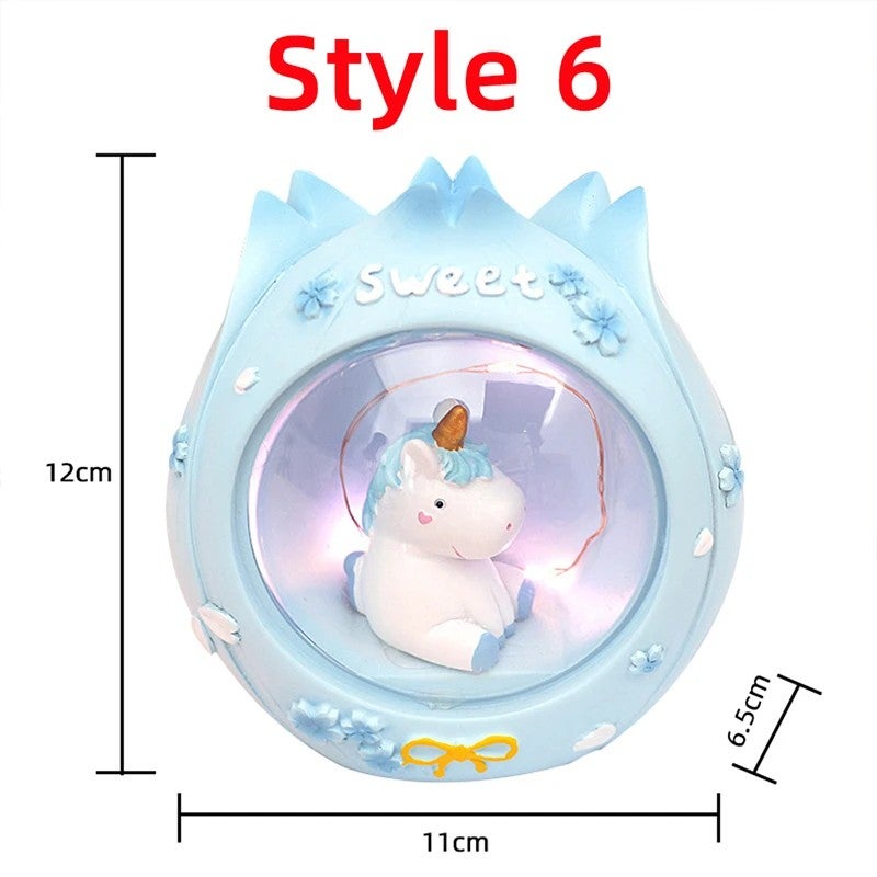 Bluejw LED Resin Unicorn Night Light for Kids, Baby Girls Bedroom Decor, Cute Animal Bedside Lamp, Children's Toy, Xmas Birthday Gift, Night Lights - Image 1